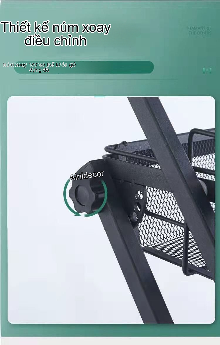 Bánh xe công nghiệp xoay 360 độ có khóa hãm chống trượt, giúp di chuyển linh hoạt mà không làm trầy xước sàn nhà.