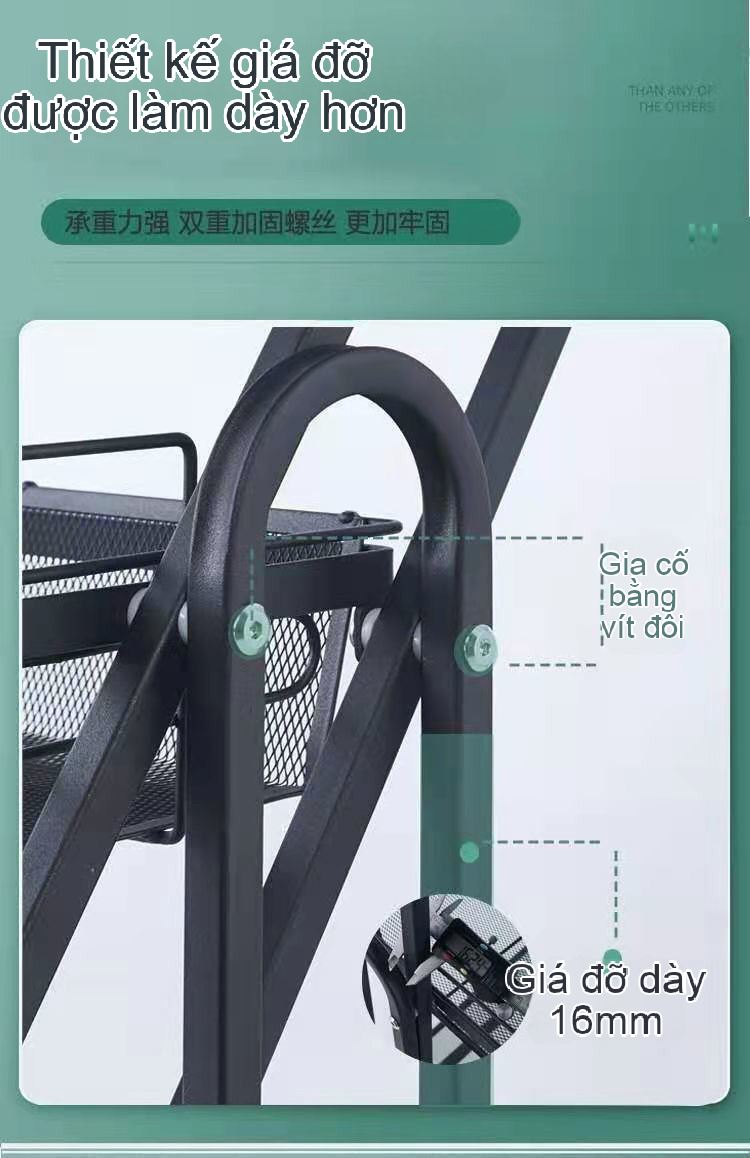 Núm vặn điều chỉnh góc 180 độ cho phép người dùng dễ dàng khóa giỏ đựng ở vị trí mong muốn.