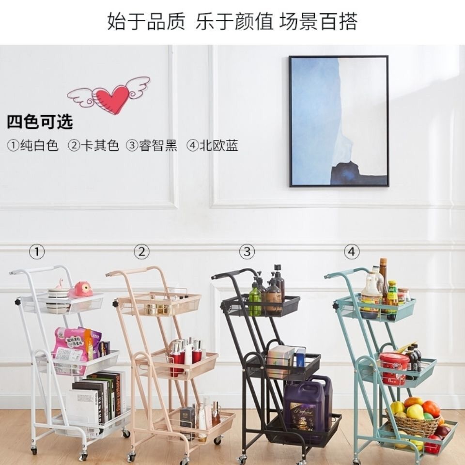 Kệ Gấp Gọn 3 Tầng Có Bánh Xe - Xe Đẩy Đa Năng Cho Nhà Bếp, Spa, Phòng Khách - Ảnh 19