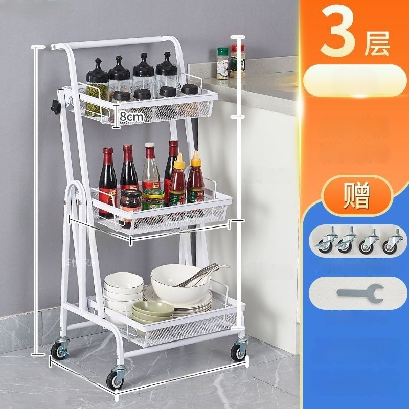 Kệ Gấp Gọn 3 Tầng Có Bánh Xe - Xe Đẩy Đa Năng Cho Nhà Bếp, Spa, Phòng Khách - Ảnh 13
