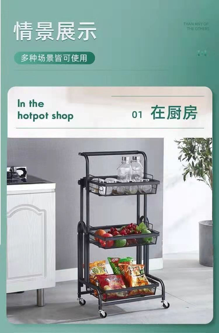 Kệ Gấp Gọn 3 Tầng Có Bánh Xe - Xe Đẩy Đa Năng Cho Nhà Bếp, Spa, Phòng Khách - Ảnh 20