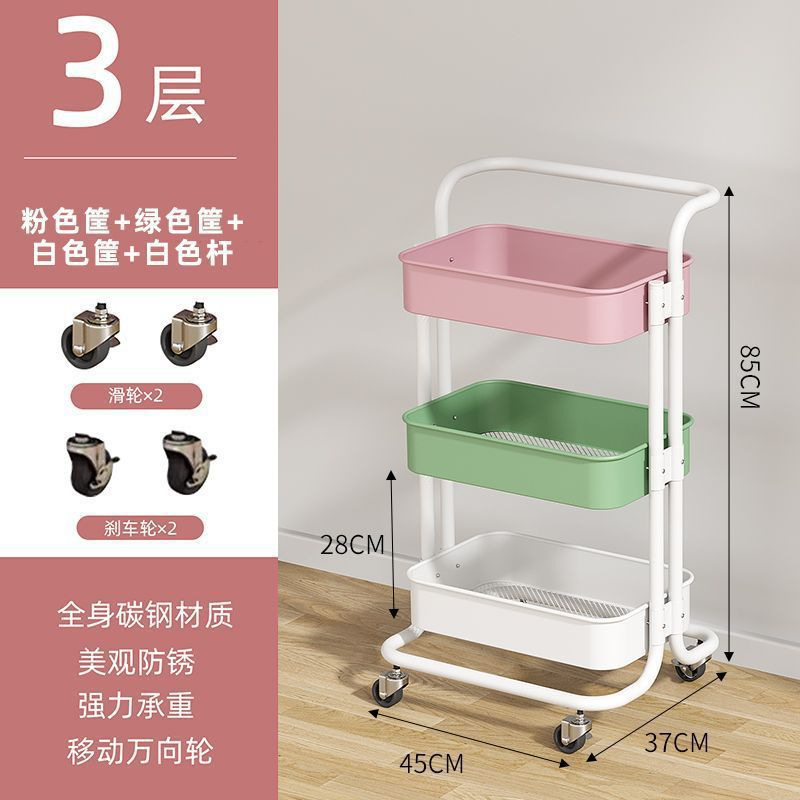 Kệ Gấp Gọn 3 Tầng Có Bánh Xe - Xe Đẩy Đa Năng Cho Nhà Bếp, Spa, Phòng Khách - Ảnh 3